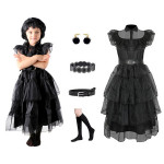 Karnevalový kostým – Wednesday Addams s doplnkami (120)